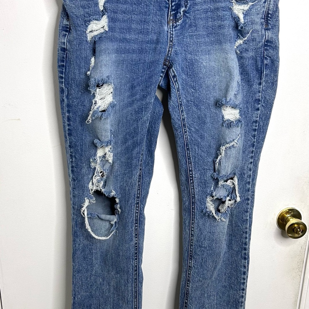Empyre Men's Distressed Jeans Size 36 Blue Denim Ripped Straight Leg